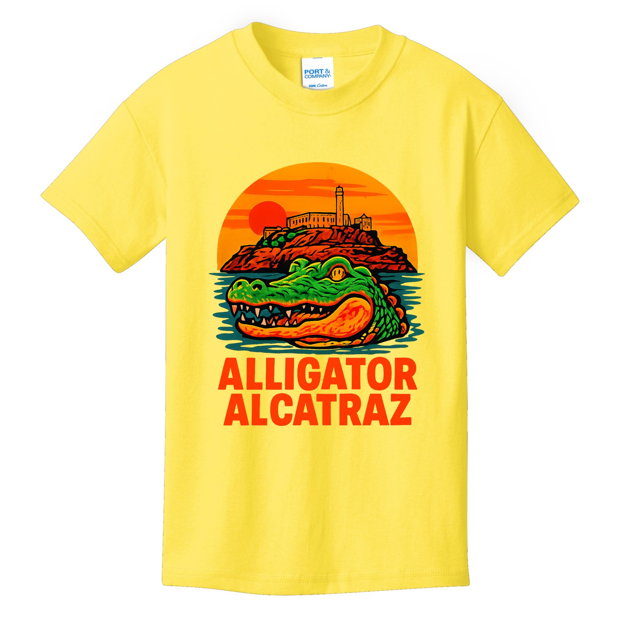 Retro Alligator Alcatraz Kids T-Shirt