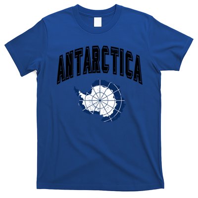 Retro Antarctica Athletic Map And Flag Meaningful Gift T-Shirt