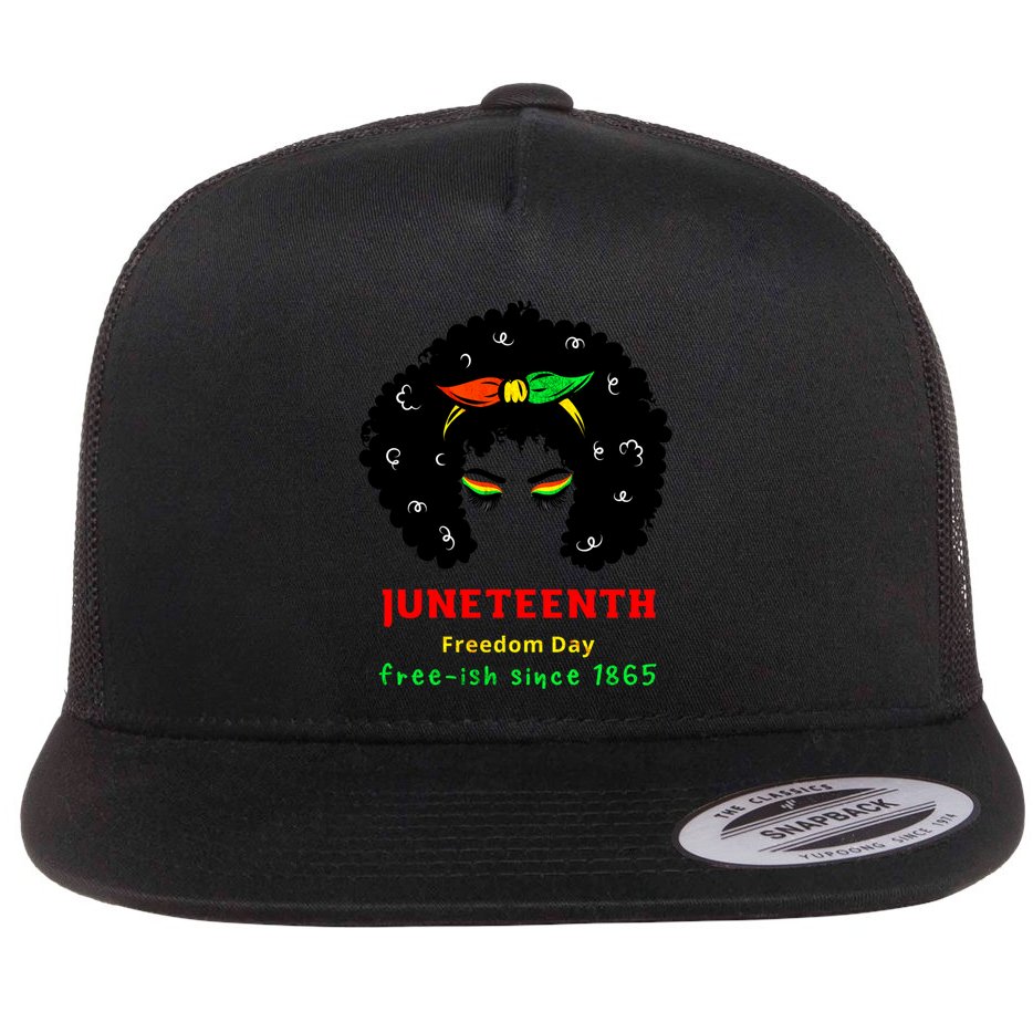 Retro African American Black Ecipation Day Freeish Funny Gift Flat Bill Trucker Hat