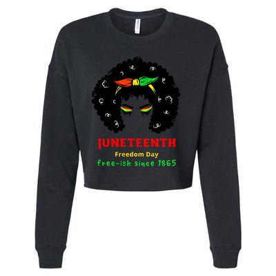 Retro African American Black Ecipation Day Freeish Funny Gift Cropped Pullover Crew