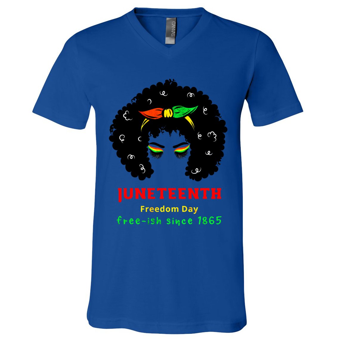 Retro African American Black Ecipation Day Freeish Funny Gift V-Neck T-Shirt