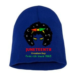 Retro African American Black Ecipation Day Freeish Funny Gift Short Acrylic Beanie