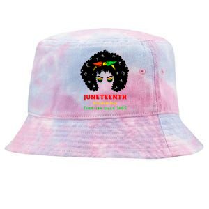 Retro African American Black Ecipation Day Freeish Funny Gift Tie-Dyed Bucket Hat