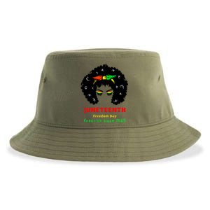 Retro African American Black Ecipation Day Freeish Funny Gift Sustainable Bucket Hat