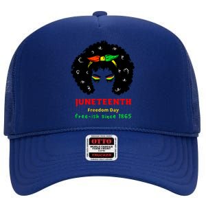 Retro African American Black Ecipation Day Freeish Funny Gift High Crown Mesh Back Trucker Hat