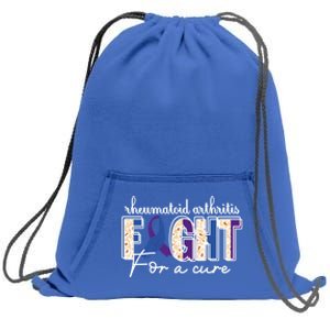 Rheumatoid Arthritis Awareness Ribbon Family Support Meaningful Gift Sweatshirt Cinch Pack Bag