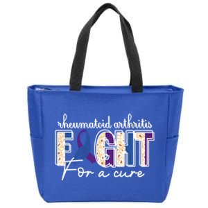 Rheumatoid Arthritis Awareness Ribbon Family Support Meaningful Gift Zip Tote Bag