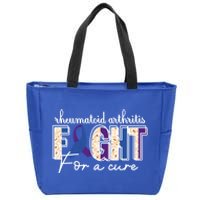 Rheumatoid Arthritis Awareness Ribbon Family Support Meaningful Gift Zip Tote Bag