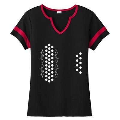 Retro Air Accordion Player Choir Musician Men Women Ladies Halftime Notch Neck Tee