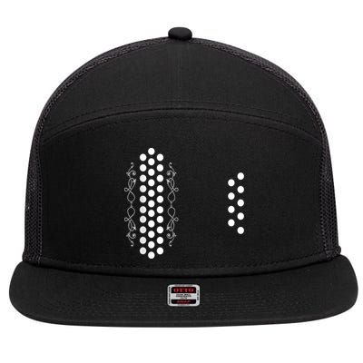 Retro Air Accordion Player Choir Musician Men Women 7 Panel Mesh Trucker Snapback Hat