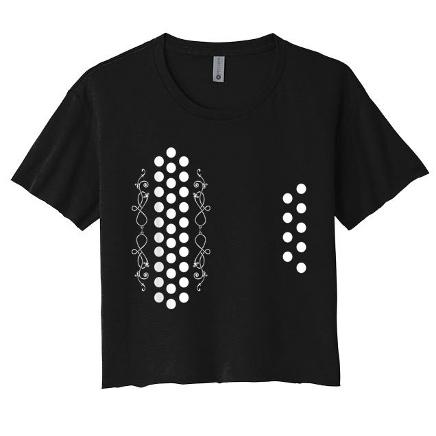 Retro Air Accordion Player Choir Musician Men Women Crop Top