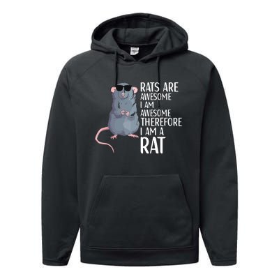 Rats Are Awesome Funny Rat Lover Apparel Performance Fleece Hoodie