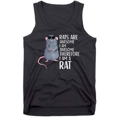 Rats Are Awesome Funny Rat Lover Apparel Tank Top