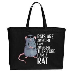 Rats Are Awesome Funny Rat Lover Apparel Cotton Canvas Jumbo Tote