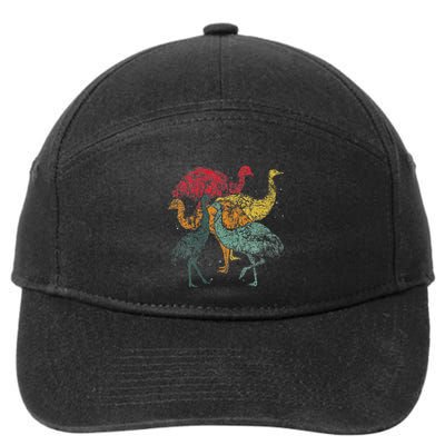 Retro Australian Animal Emu Lover Flightless Bird Emu 7-Panel Snapback Hat