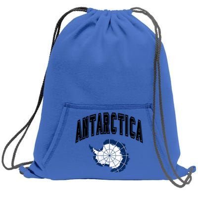 Retro Antarctica Athletic Map And Flag Gift Sweatshirt Cinch Pack Bag