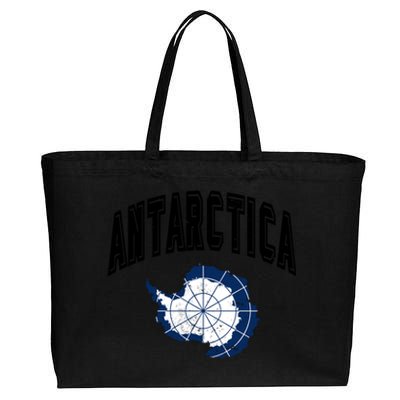 Retro Antarctica Athletic Map And Flag Gift Cotton Canvas Jumbo Tote