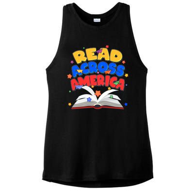 Read Across America Book Lover Ladies PosiCharge Tri-Blend Wicking Tank