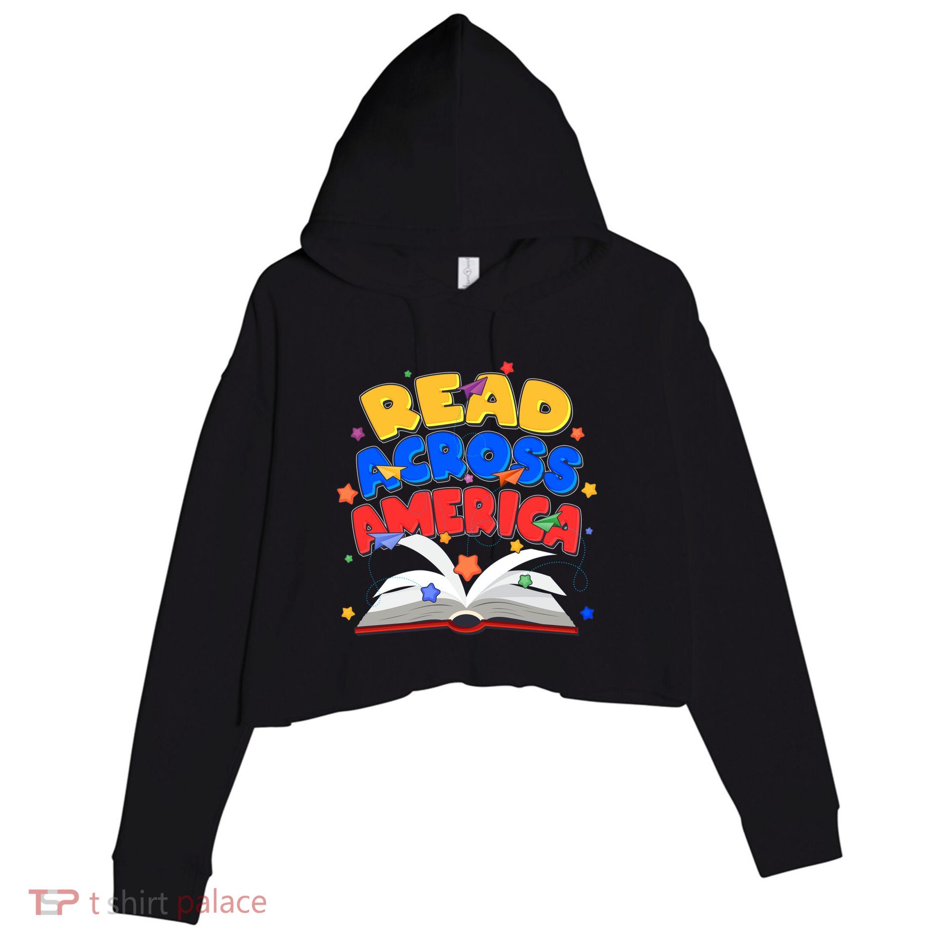 Read Across America Book Lover Crop Fleece Hoodie