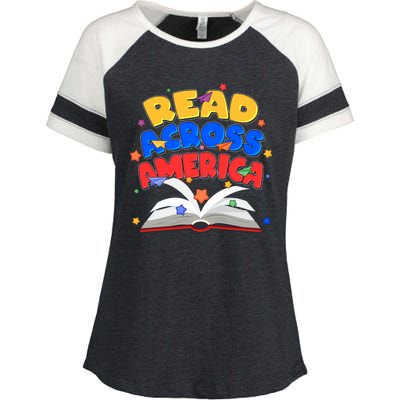 Read Across America Book Lover Enza Ladies Jersey Colorblock Tee