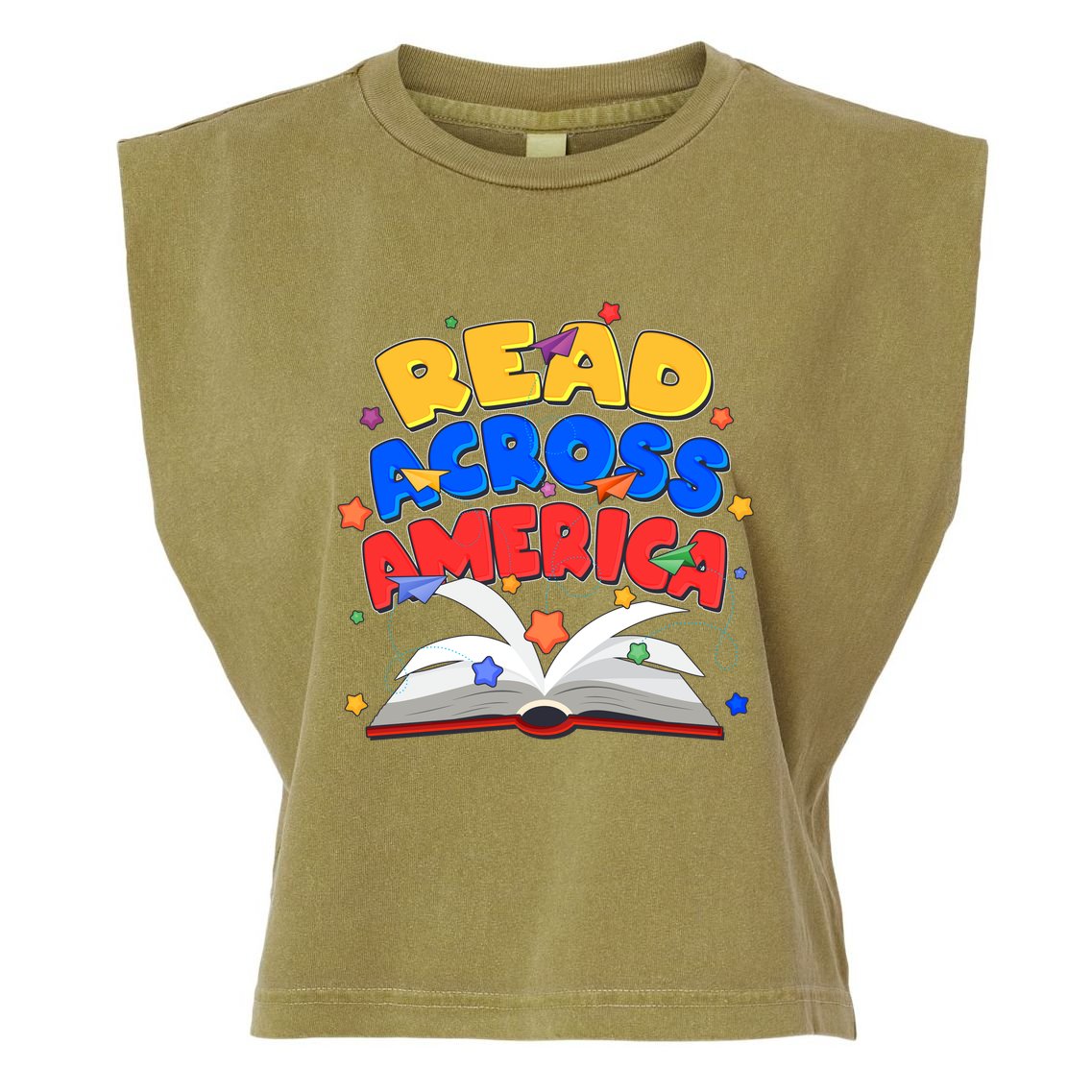 Read Across America Book Lover Garment-Dyed Women's Muscle Tee
