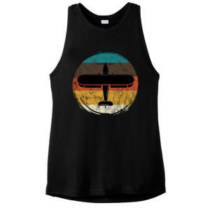 Retro Airplane Aviation Aviator Plane Airplane Aircraft Gift Ladies PosiCharge Tri-Blend Wicking Tank