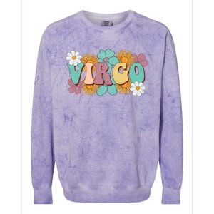 Retro Astrology August September Birthday Zodiac Sign Virgo Great Gift Colorblast Crewneck Sweatshirt