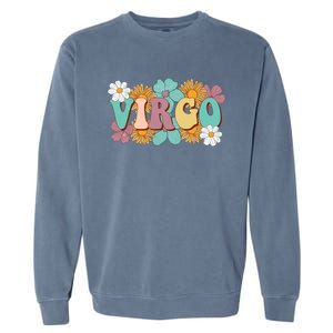 Retro Astrology August September Birthday Zodiac Sign Virgo Great Gift Garment-Dyed Sweatshirt