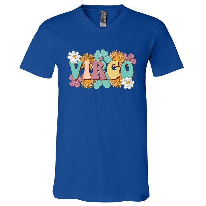 Retro Astrology August September Birthday Zodiac Sign Virgo Great Gift V-Neck T-Shirt