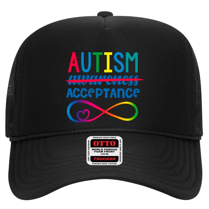 Retro Autism Acceptance Red Instead Autism Trucker Hat