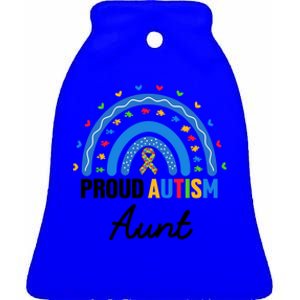 Rainbow Autism Awareness Aunt Nephew Niece Proud Autism Aunt Gift Ceramic Bell Ornament