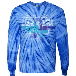 Rheumatoid Arthritis Awareness Hope Support Strong Warrior Meaningful Gift Tie-Dye Long Sleeve Shirt