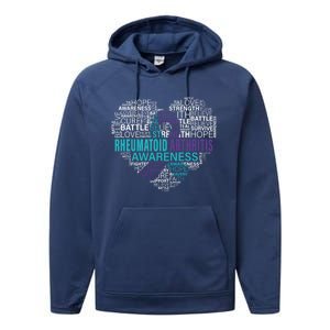 Rheumatoid Arthritis Awareness Hope Support Strong Warrior Meaningful Gift Performance Fleece Hoodie