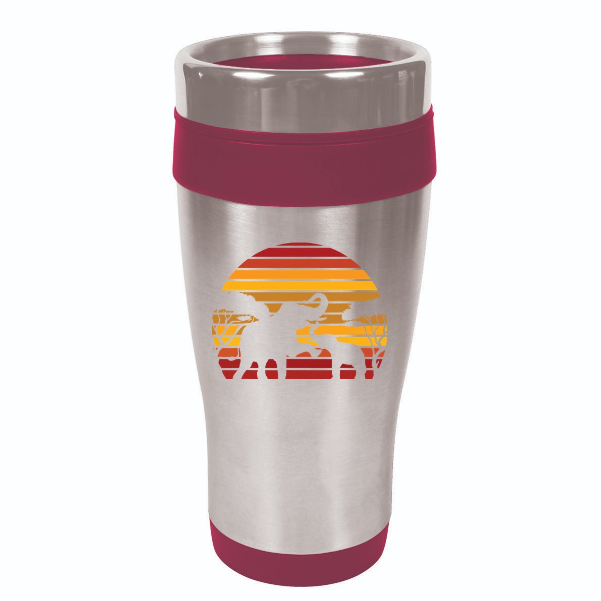 Retro Africa Animal Zoo Keeper Gift Safari Sunset Elephant 16oz Travel Tumbler