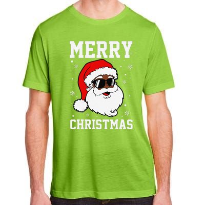 Retro African American Santa Claus Sunglasses Christmas Pj Adult ChromaSoft Performance T-Shirt