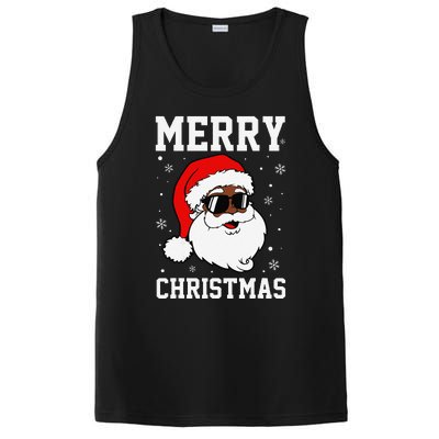 Retro African American Santa Claus Sunglasses Christmas Pj PosiCharge Competitor Tank