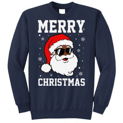 Retro African American Santa Claus Sunglasses Christmas Pj Sweatshirt