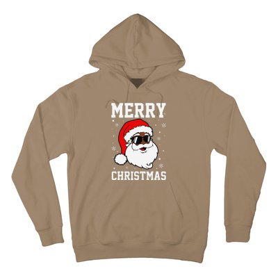 Retro African American Santa Claus Sunglasses Christmas Pj Hoodie