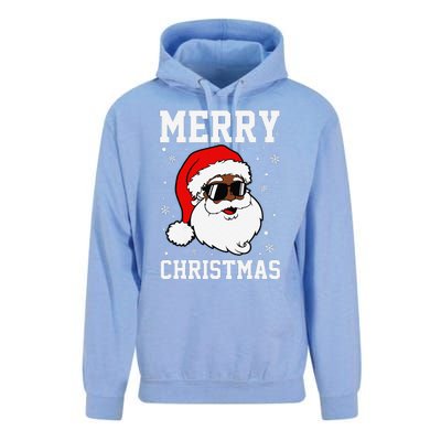 Retro African American Santa Claus Sunglasses Christmas Pj Unisex Surf Hoodie