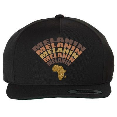 Retro African American Africa Map Black History Melanin Gift Wool Snapback Cap