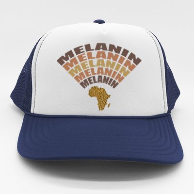 Retro African American Africa Map Black History Melanin Gift Trucker Hat