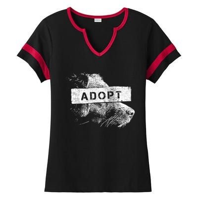 Rescue And Adopt Dog And Cat Great Love Pet Animal Lover Day Funny Gift Ladies Halftime Notch Neck Tee