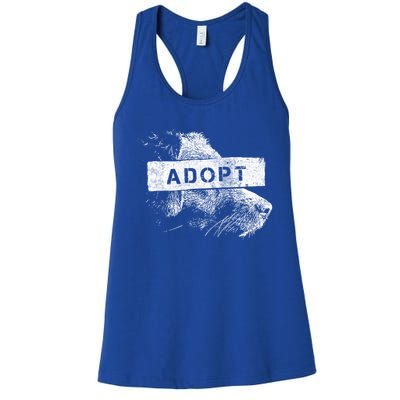 Rescue And Adopt Dog And Cat Great Love Pet Animal Lover Day Funny Gift Women's Racerback Tank