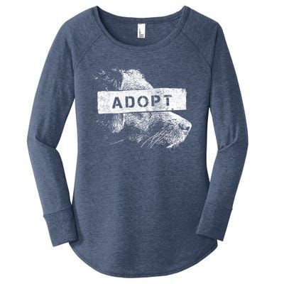 Rescue And Adopt Dog And Cat Great Love Pet Animal Lover Day Funny Gift Women's Perfect Tri Tunic Long Sleeve Shirt