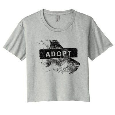 Rescue And Adopt Dog And Cat Great Love Pet Animal Lover Day Funny Gift Women's Crop Top Tee