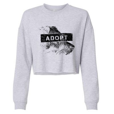 Rescue And Adopt Dog And Cat Great Love Pet Animal Lover Day Funny Gift Cropped Pullover Crew