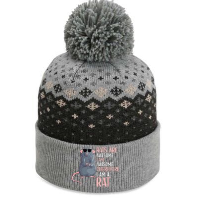 Rats Are Awesome Funny Rat Lover  The Baniff Cuffed Pom Beanie