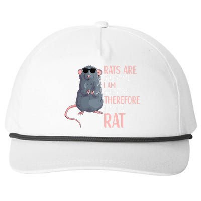 Rats Are Awesome Funny Rat Lover  Snapback Five-Panel Rope Hat