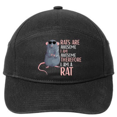 Rats Are Awesome Funny Rat Lover  7-Panel Snapback Hat