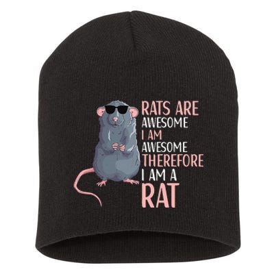 Rats Are Awesome Funny Rat Lover  Short Acrylic Beanie